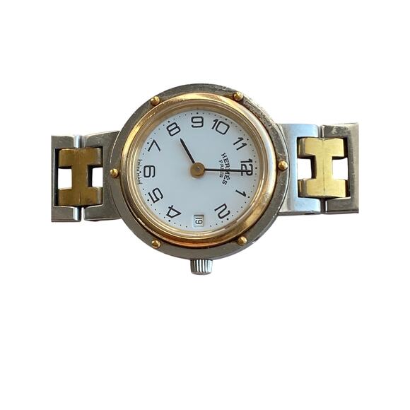 Hermès Clipper Two-Tone Stainless Steel & Gold Watch 6 - Picture 3 of 12